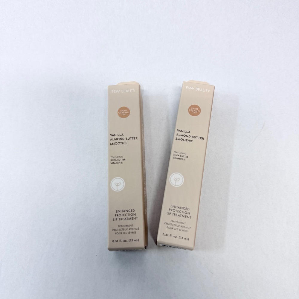 ESW Beauty Vanilla Almond Butter Smoothie Lip Treatment Light Caramel Tint 2pk